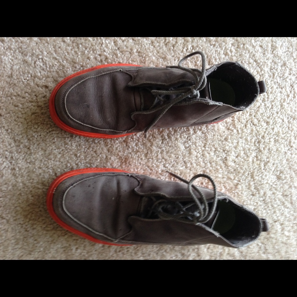 Orange and gray Air Jordan shoes